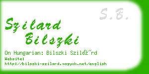 szilard bilszki business card